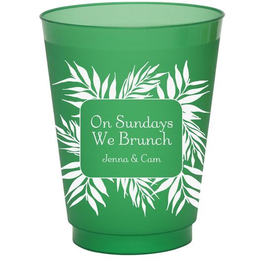 Palm Leaf Frame Colored Shatterproof Cups
